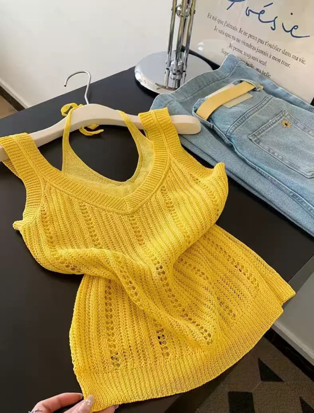 ZARA Women Summer Hollow Out Knit Halter Sexy Sleeveless Vest
